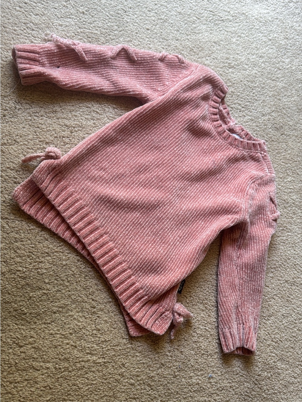 Girls Pink Chenille Knit Sweater | Size 2T